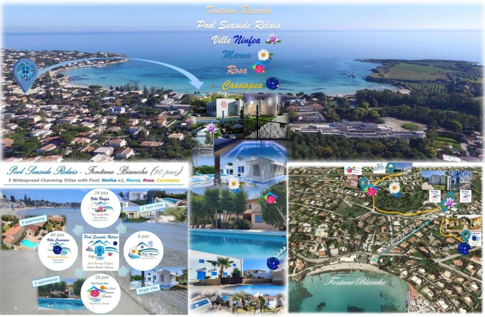Pool Seaside Relais - Ville Ninfea, Marea, Rosa E Cassiopea Fontane Bianche Eksteriør bilde